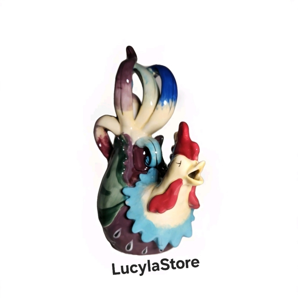 Rooster Earl bass Teapot  Ceramic Décor Blue Sky Clayworks Heather Goldmine 2013